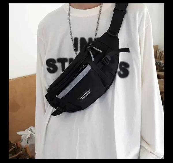 Japanese Harajuku Reflective Chest Bag Women and Men Waist Bag Collage Student Crossbody Bags Purses and Handbags - Image 18