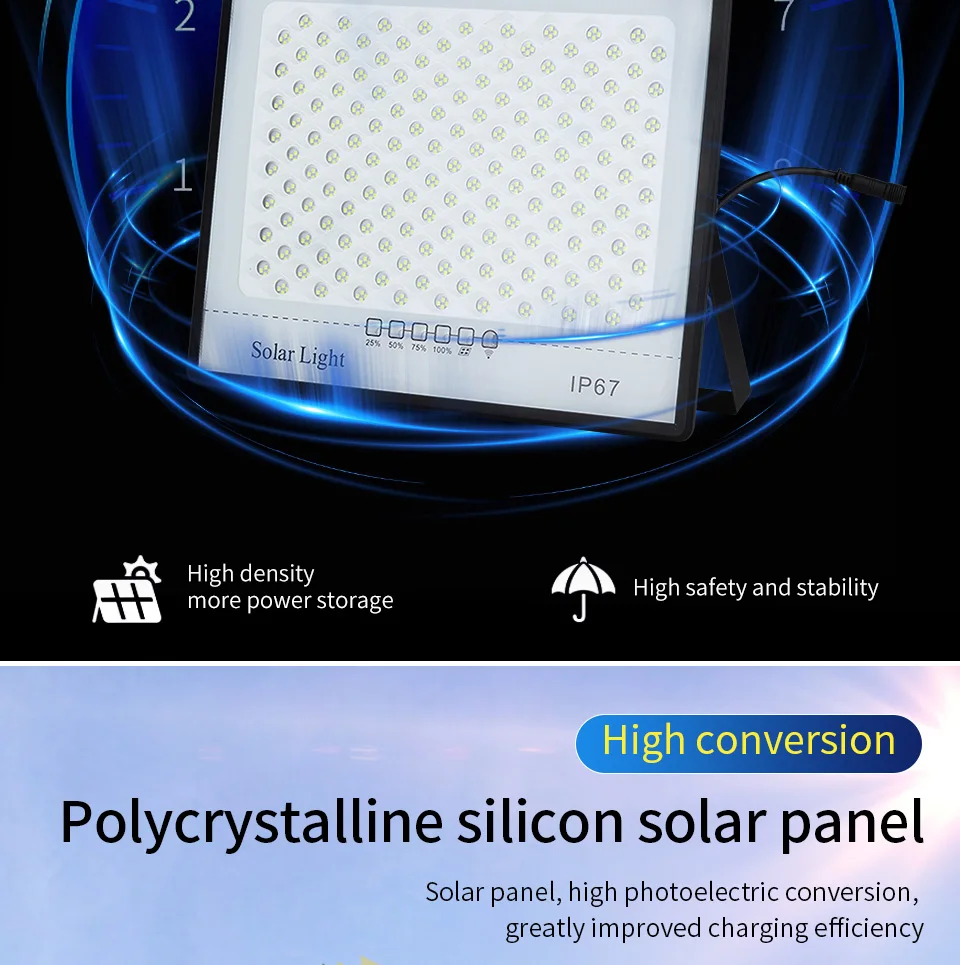 300W Solar Lamp Outdoor Waterproof Spotlights Solar Lights Remote Control Solar Floodlight - Image 16