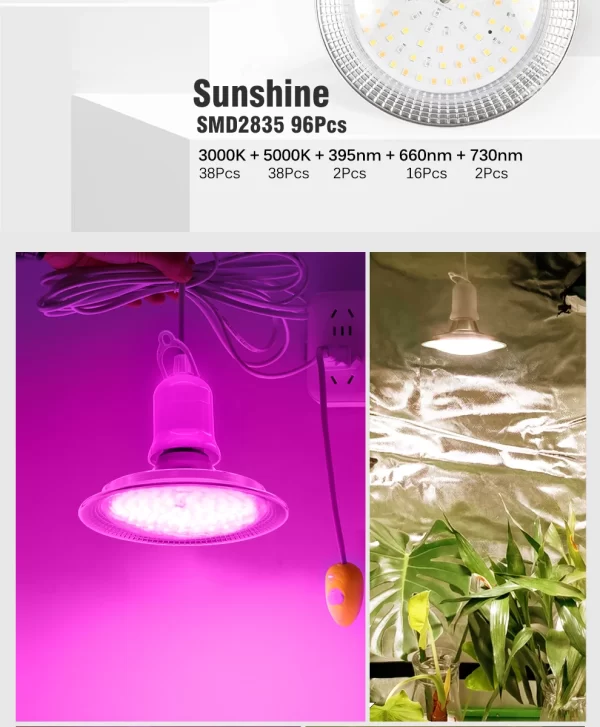 E27 18W Full Spectrum LED Grow Light Sunlike Phytolamp Bulb for Plants Flower Greenhouse Tent Hydroponic - Image 22
