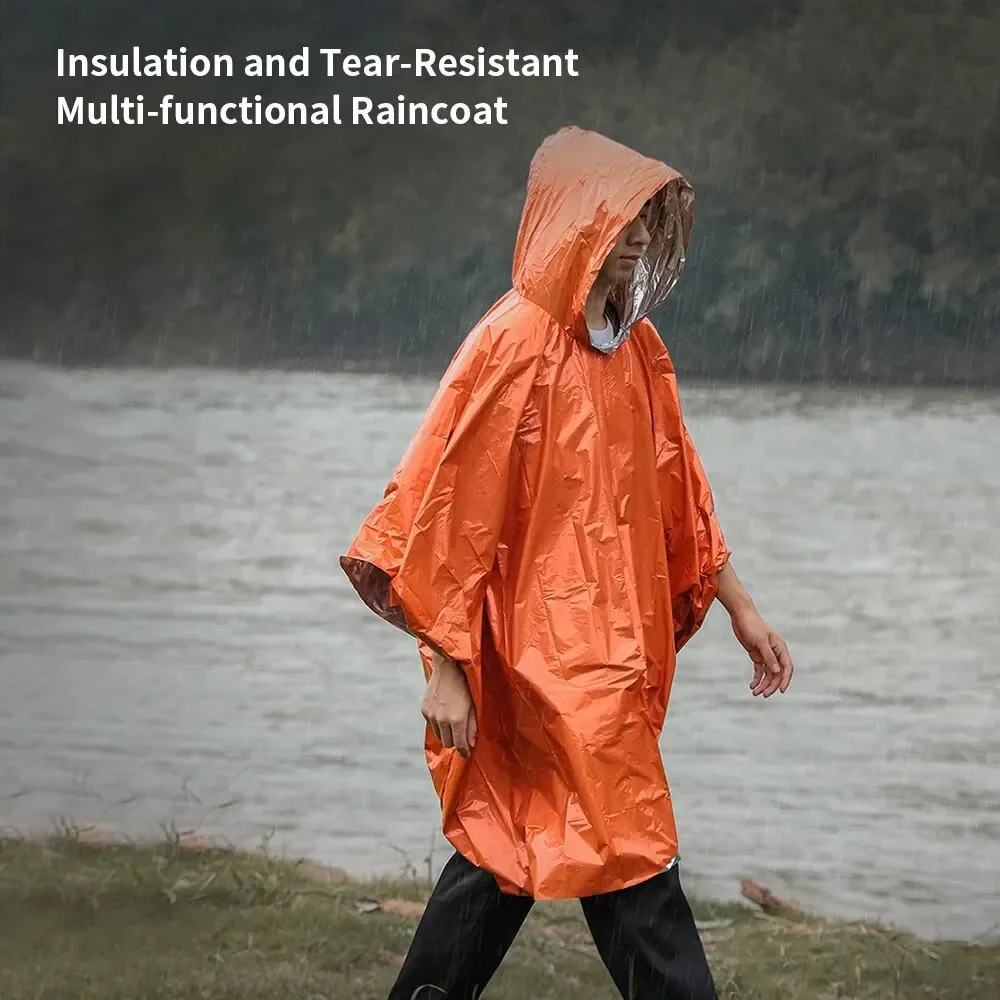Emergency Raincoat Poncho Waterproof Rainwear Blanket Survival Camping Equipment