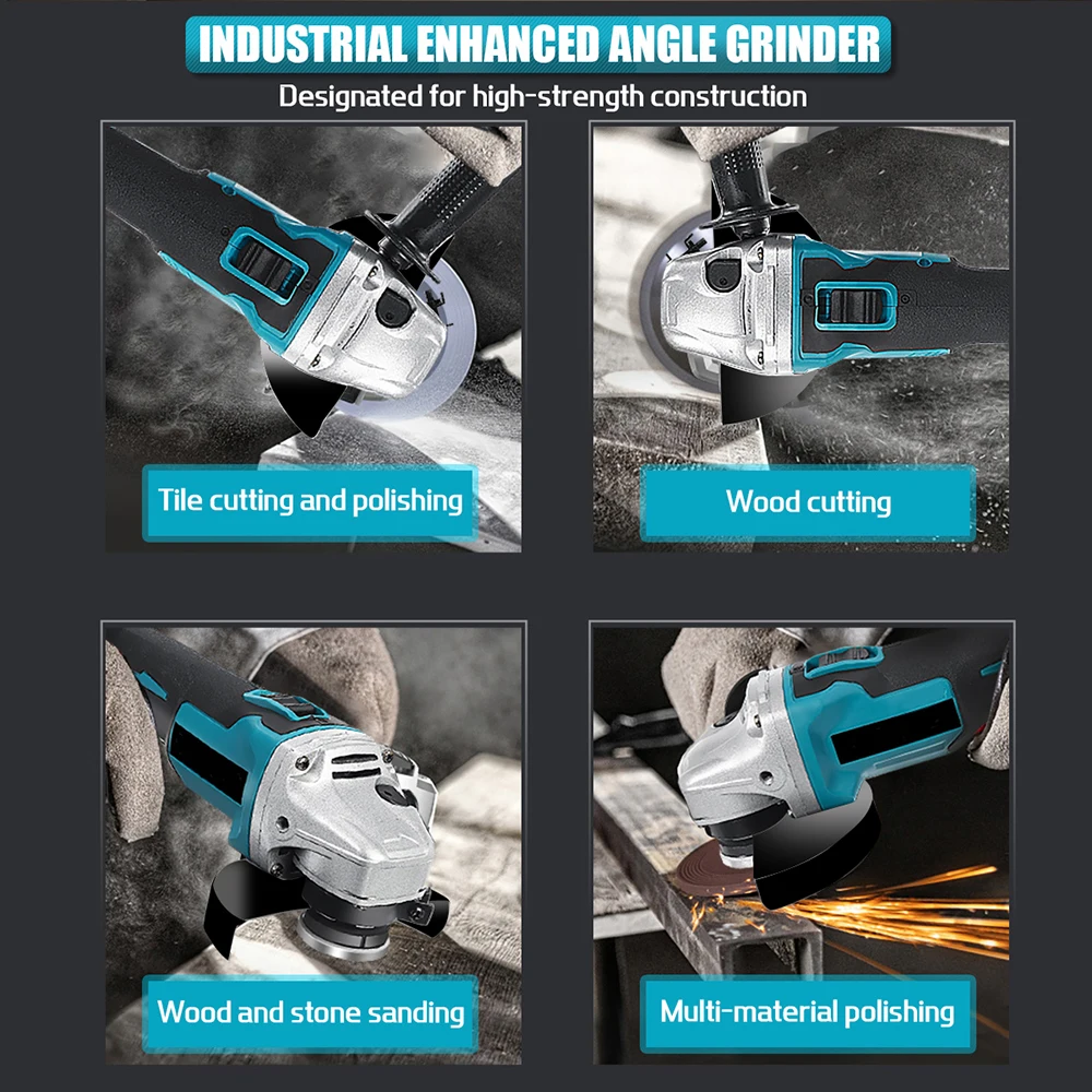 125mm Brushless Electric Angle Grinder 18V Battery Devices Combo Kit Impact Wrench for Makita Battery Power Tool Sets - Image 15