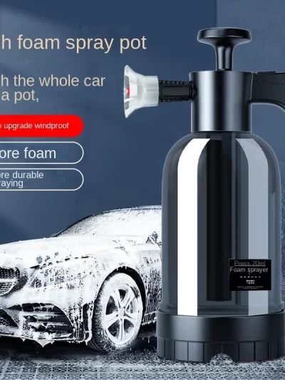 2L Hand Pump Foam Sprayer with 3 Types of Nozzle Hand Pneumatic Foam Cannon Snow Foam Car Wash Spray Bottle