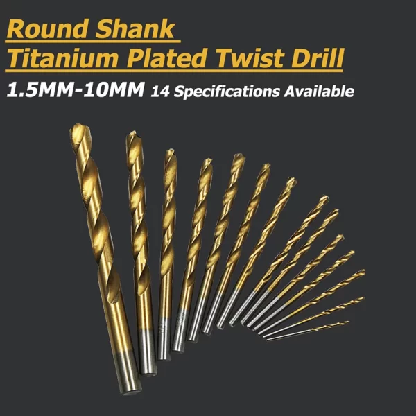 99Pcs 1.5mm - 10mm Titanium Coated Drill Bits HSS High Speed Steel Drill Bits Set - Image 2