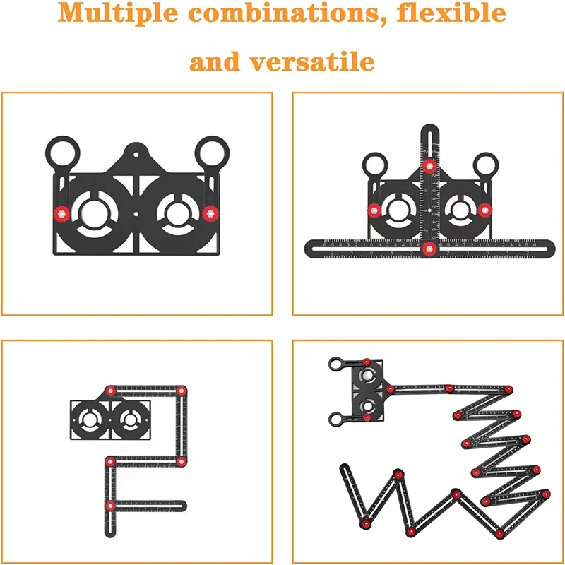 4/6/9/12 Aluminum Alloy Folding Ruler Multi-Functional Measuring Ruler - Image 2