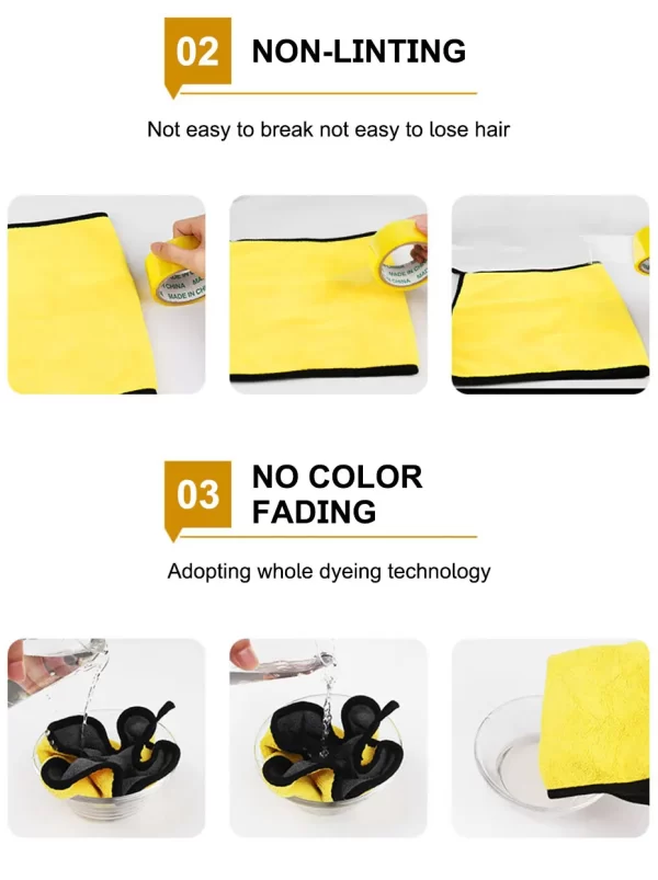 SEAMETAL Microfiber Car Washing Towel 400GSM Double-Sided Coral Velvet Clean Towels High Water Absorption - Image 14