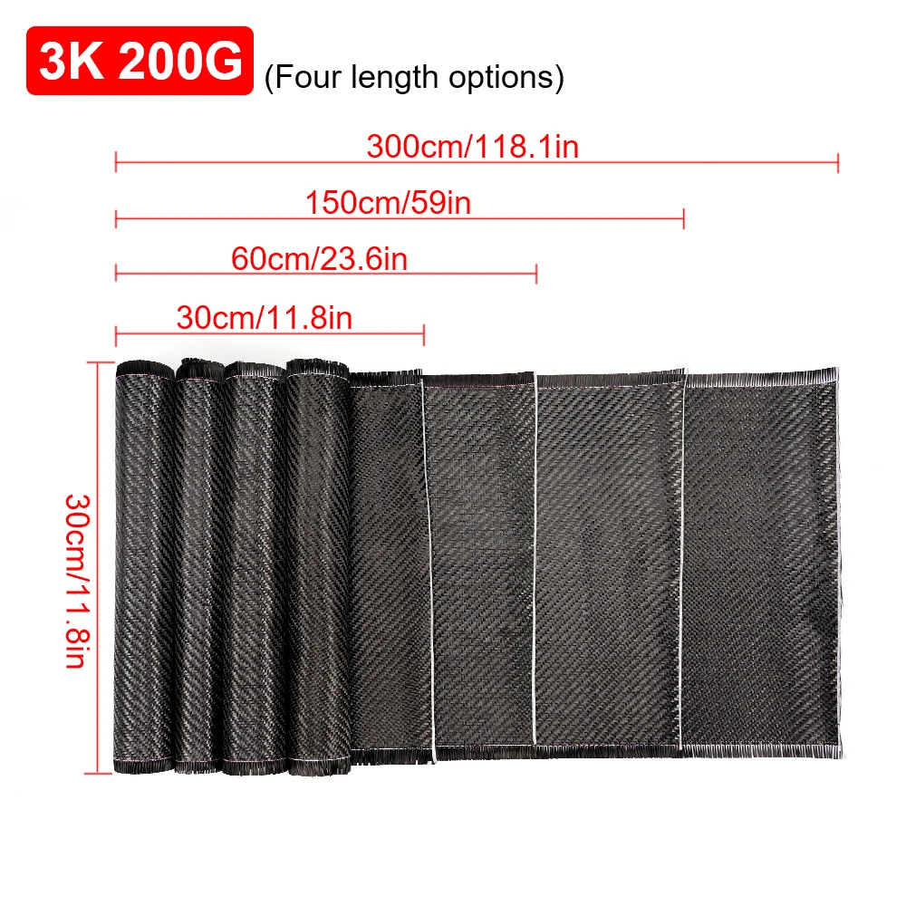 3K 200gsm Carbon Fiber Cloth 50cm/30cm wide Plain Carbon Fabric - Image 25