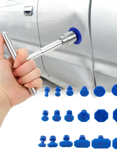 Car Dent Repair Puller, Car Repair Tools Kit With 18pcs Plastic Glue Tabs Metal T-Handle Dent Remover
