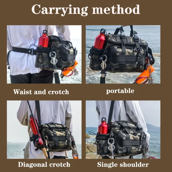 A practical fishing gear bag - canvas waist bag crossbody shoulder bag - Image 10