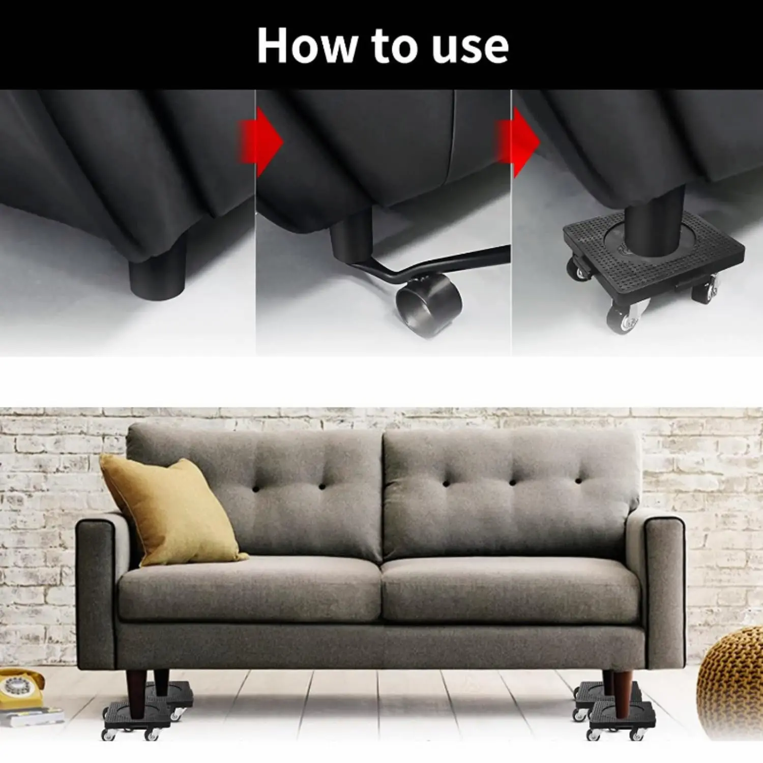 Furniture Moving Transport Roller Set Removal Lifting Moving Tool Set - Image 13