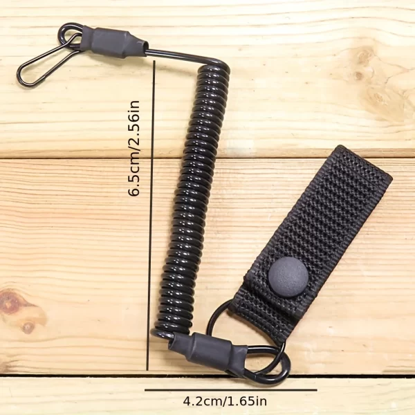 Tactical Anti-lost Elastic Lanyard Anti-theft Anti-cut Military Spring Seat Belt Gun Rope Key Ring - Image 2