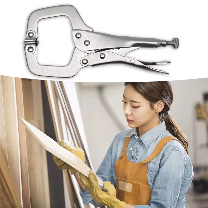 1/2pcs 6in Heavy-Duty Locking C-Clamp Pliers Adjustable Welding Clamp - Image 3