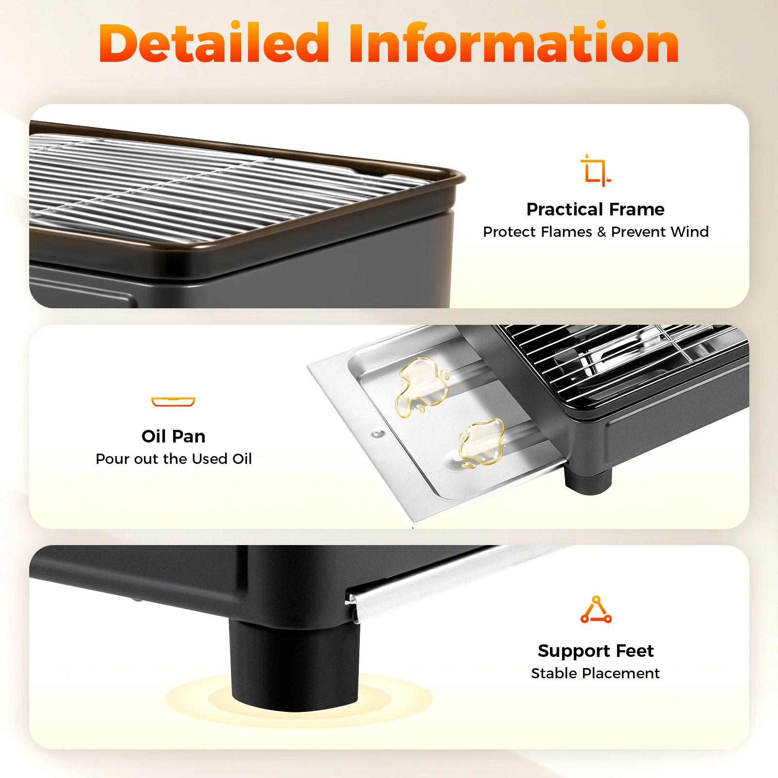 Portable Butane Grill Stove Camping Grill Gas Stove Free Standing BBQ Grill w/Grilling Net Carry Case - Image 14