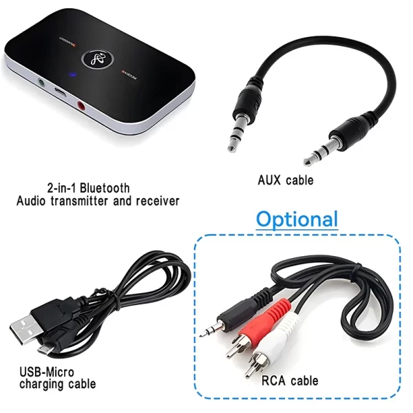 B6 2 IN 1 Bluetooth 5.3 Audio Transmitter Receiver 3.5mm AUX Jack RCA USB Dongle Music Wireless Adapter For Car PC TV Headphone - Image 6
