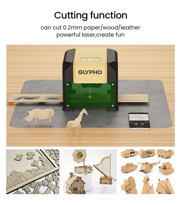 3000mW Laser Engraver Machine CNC Highly Accurate Portable 3W Laser Engraving Cutting Machine For Dog Tag Paper Leather Wood DIY - Image 10