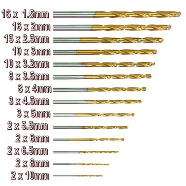 99Pcs 1.5mm - 10mm Titanium Coated Drill Bits HSS High Speed Steel Drill Bits Set - Image 14
