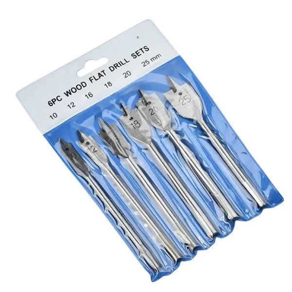 6 Pcs Spade Drill Bit Set Paddle Flat Bits 10/12/16/18/20/25mm - Image 3