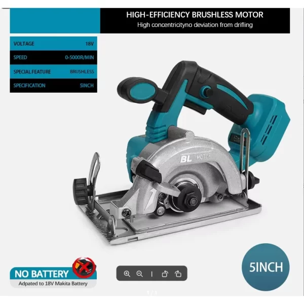 7 Inch Brushless Electric Circular Saw Cordless For Makita 18V Battery - Image 7