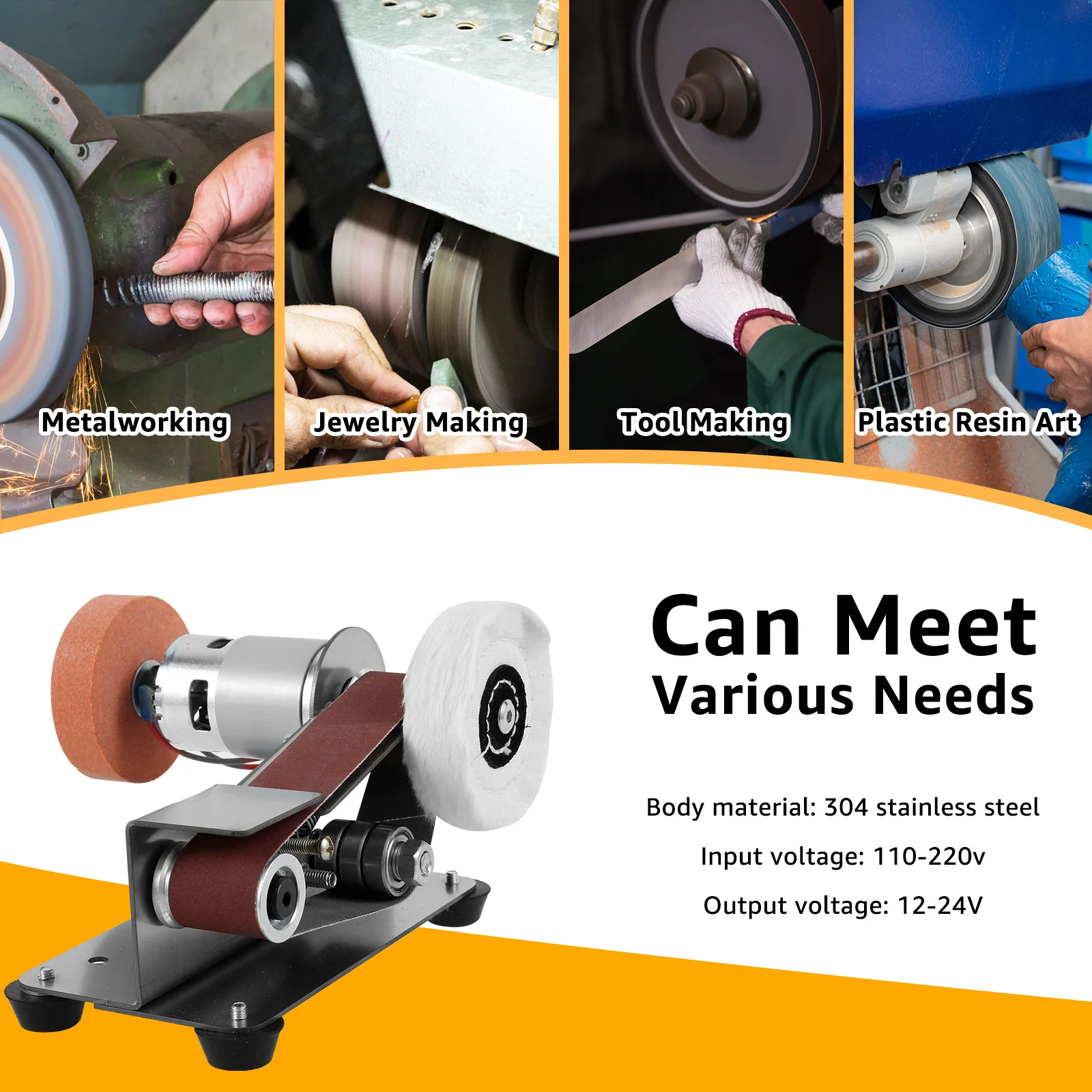 Mini Belt Grinding Machine Tool Sharpening Machine Sanding Grinding Electric - Image 3