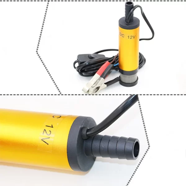 Portable Mini 12V 24V DC Electric Submersible Pump For Pumping Diesel Oil Water Aluminum Alloy Shell 12L/min Fuel Transfer Pump - Image 14