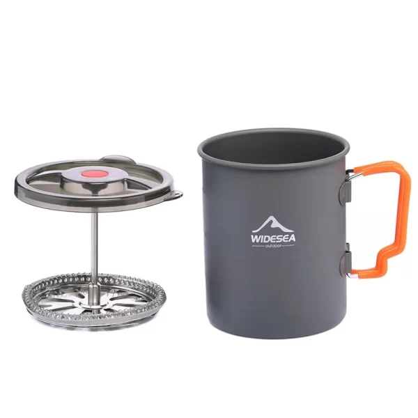 Widesea Camping Coffee Pot with French Press Outdoor Cup Mug Cookware - Image 7