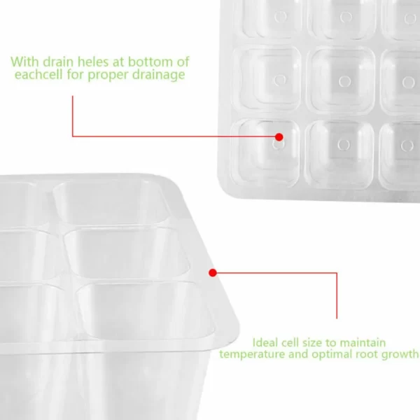 4Pcs Mini Greenhouse 12 Compartments Indoor Greenhouse Propagation Greenhouse Nursery Box With Air Vent - Image 6