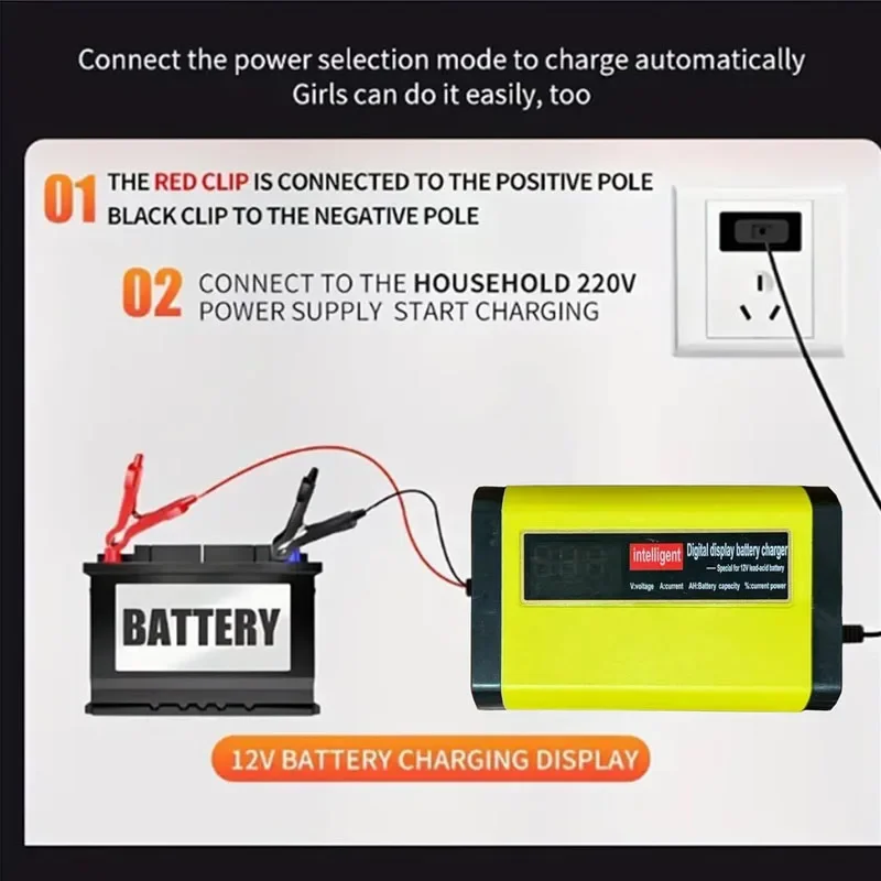 Digital LCD Car Battery Charger 2A – Fully Automatic Charging for AGM, GEL & Lead-Acid Batteries - Image 5
