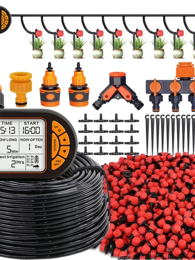 5-50M 1/4" Garden Smart Timer Irrigation Set IPX5 Waterproof LCD Automatic Watering Controller Can Be Used Water Lawn Plants kit