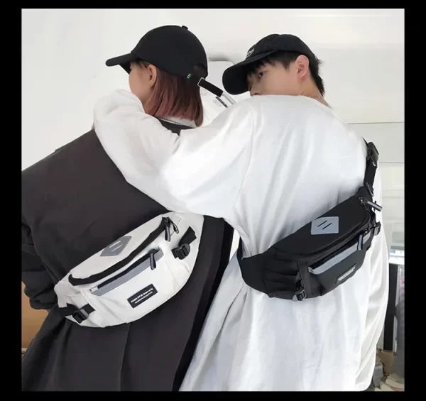 Japanese Harajuku Reflective Chest Bag Women and Men Waist Bag Collage Student Crossbody Bags Purses and Handbags - Image 13