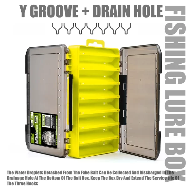 Fishing Tackle Box 14 Compartments Fishing Accessories Lure Hook Storage Case - Image 17