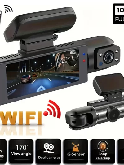 1080P WIFI Dual camera Dash Cam for cars,Front And Inside,car camera with IR Night Vision,Loop Recording,wide angle Car