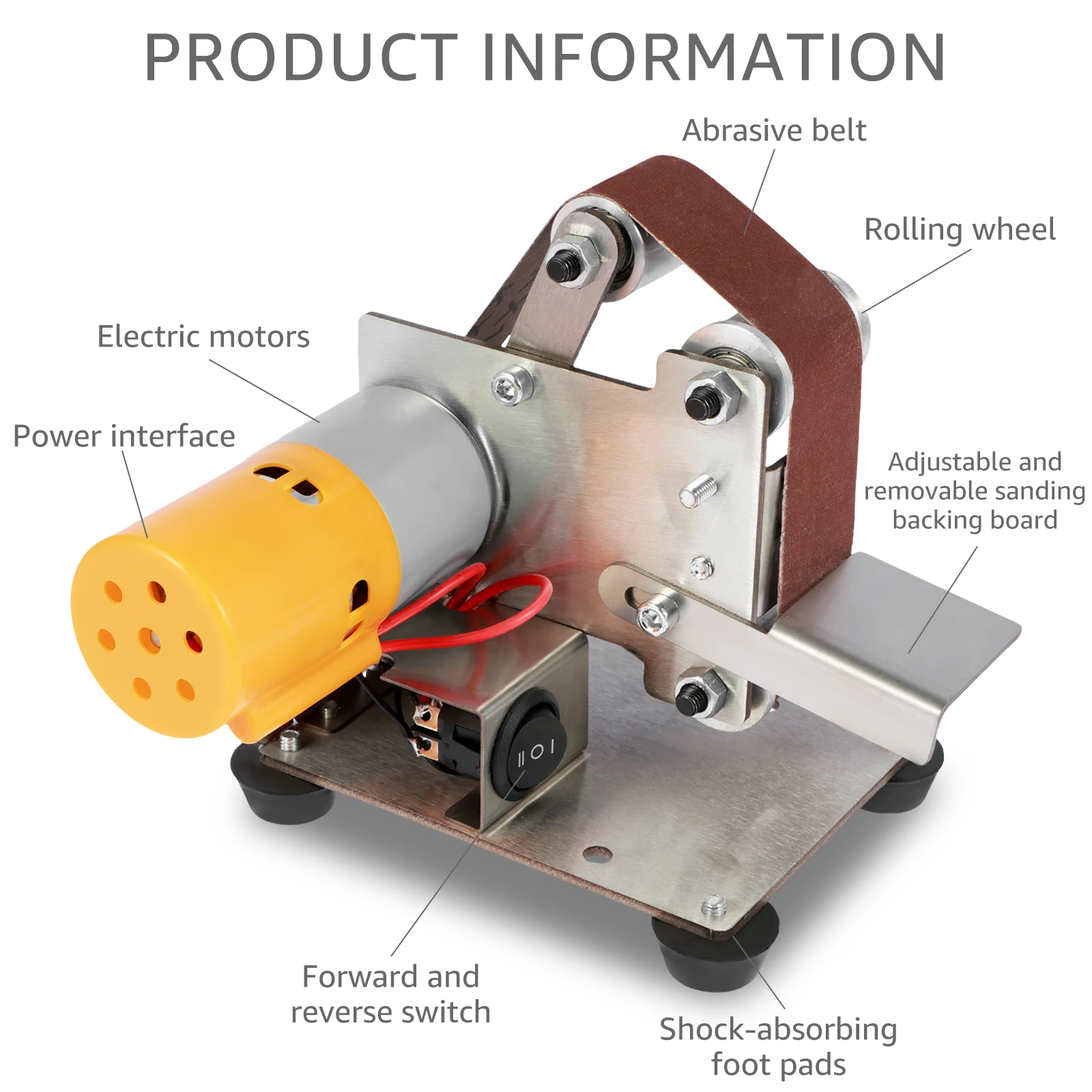Mini Belt Grinding Machine Tool Sharpening Machine Sanding Grinding Electric - Image 18