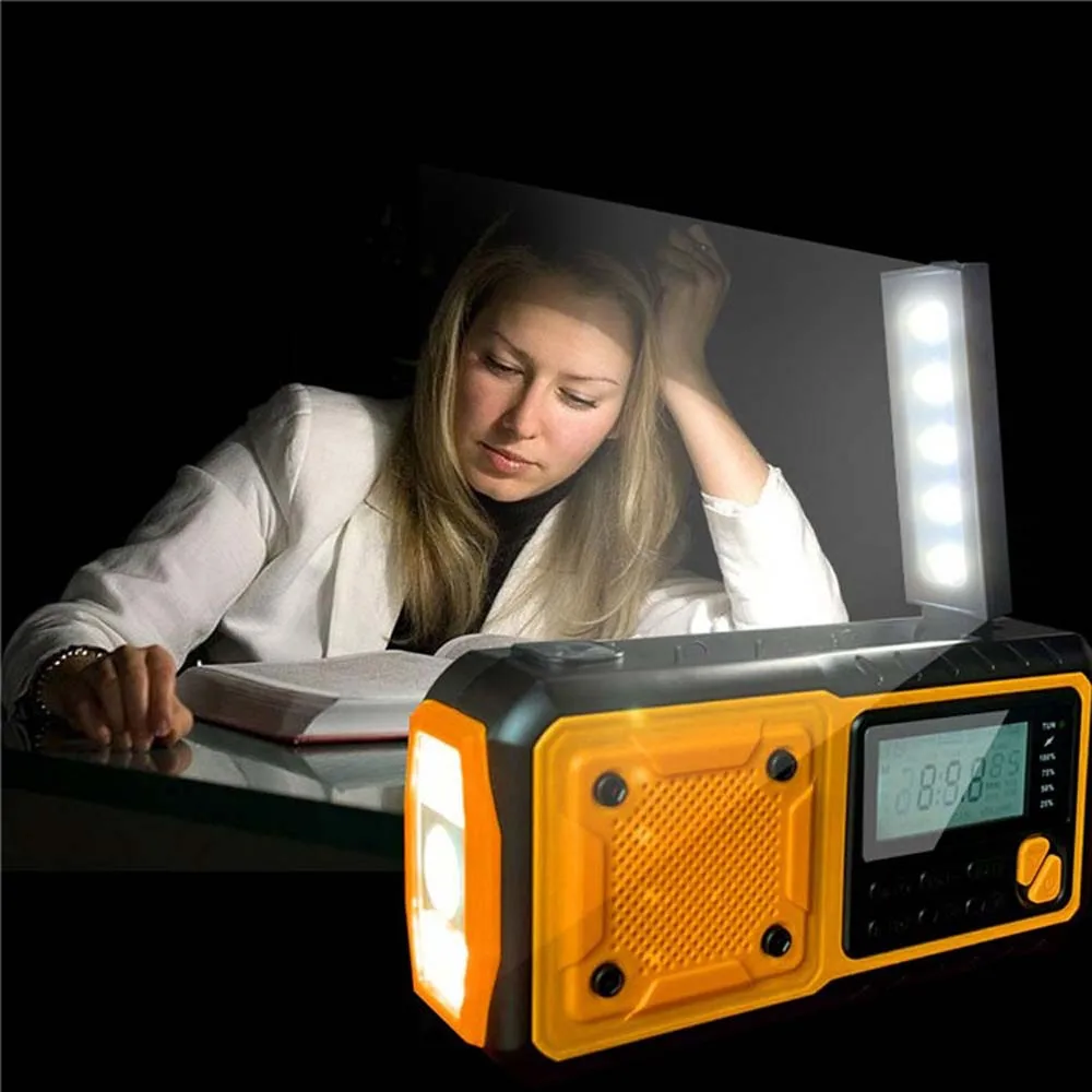 LOTOTG Portable Emergency Solar Power Radio Hand Crank Charging AM/FM Weather Radio Led Reading Flashlight Bank Phone Charger - Image 23