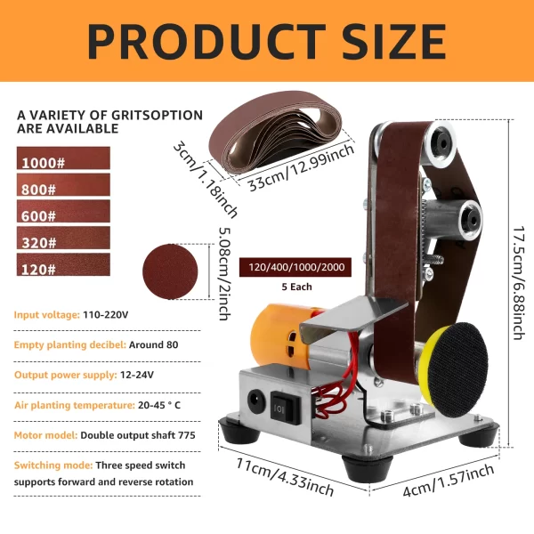Mini Belt Grinding Machine Tool Sharpening Machine Sanding Grinding Electric - Image 12