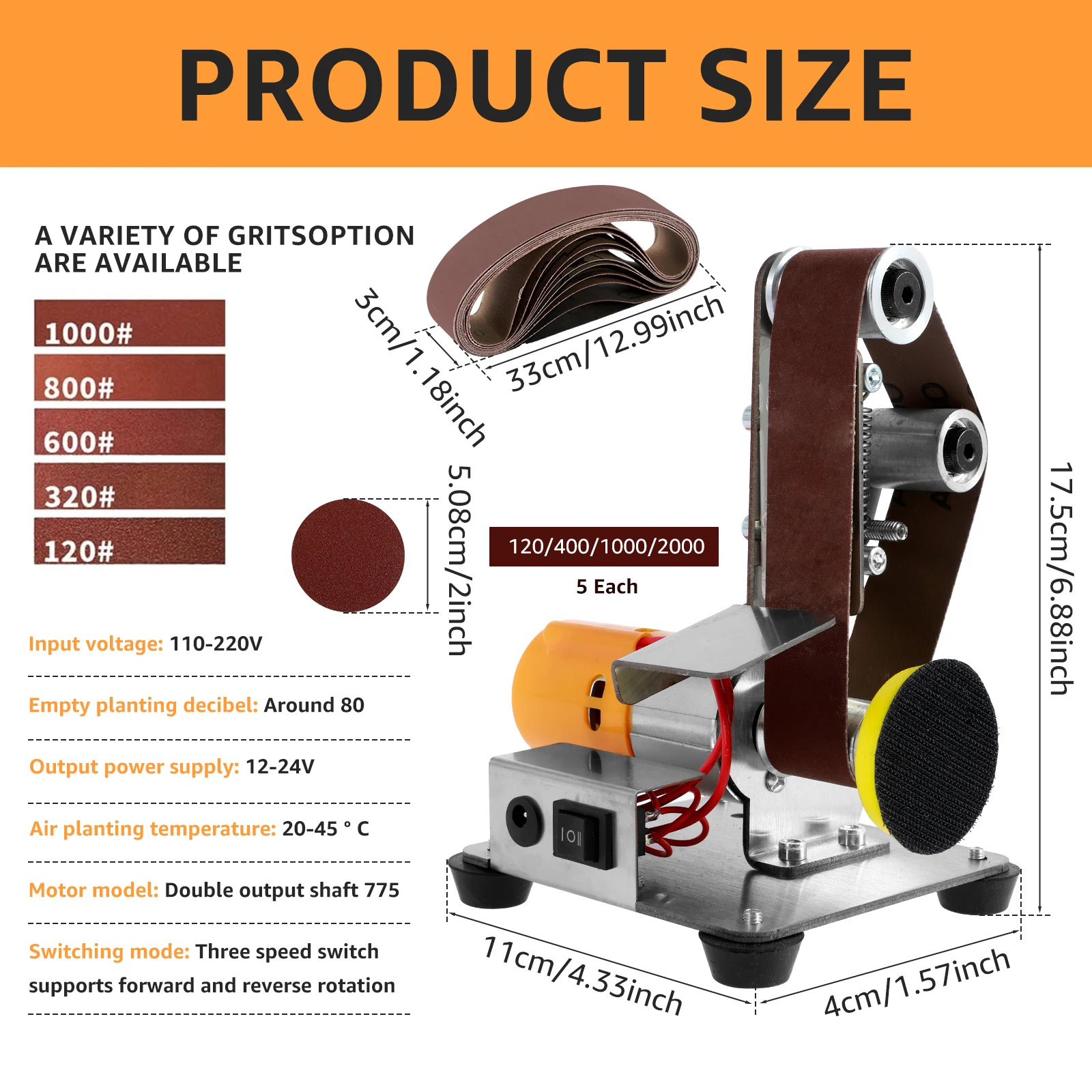 Mini Belt Grinding Machine Tool Sharpening Machine Sanding Grinding Electric - Image 12