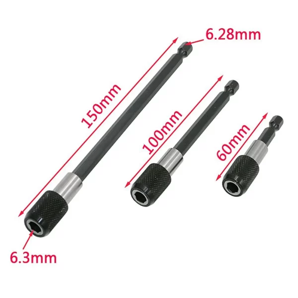60/100/150mm Hexagonal Quick-release Self-locking Extension Rod Electric Drill Driver - Image 9
