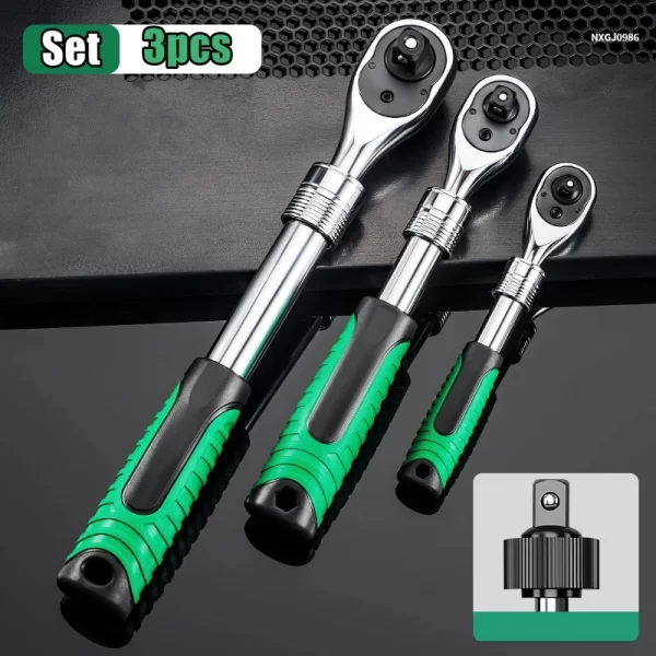Telescopic Socket Ratchet Wrench for Automotive Repair Adjustable Head - Image 10