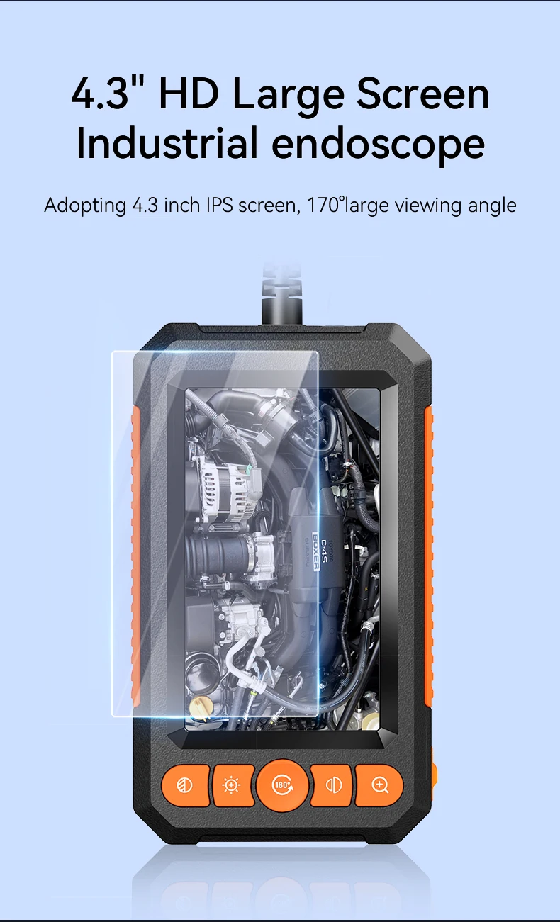 KERUI Industrial Endoscope Camera 4.3 "Single Dual Lens HD 1080P Car Inspection Borescope IP67 Waterproof Sewer Camera With LED - Image 13