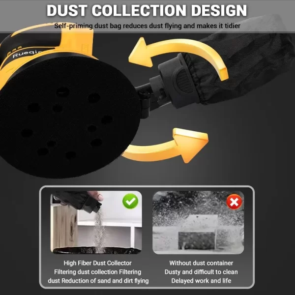 for Dewalt 110000RPM Brushless  Orbital Sander Grinder Wood Metal Waxing Polishing Dewalt 20V Battery - Image 3