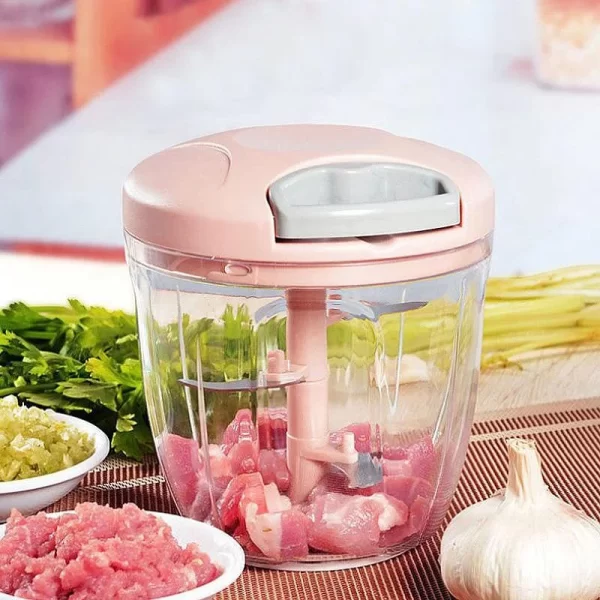 500/900ML Manual Meat Mincer Garlic Chopper Rotate Garlic Press Crusher Vegetable Onion Cutter - Image 10