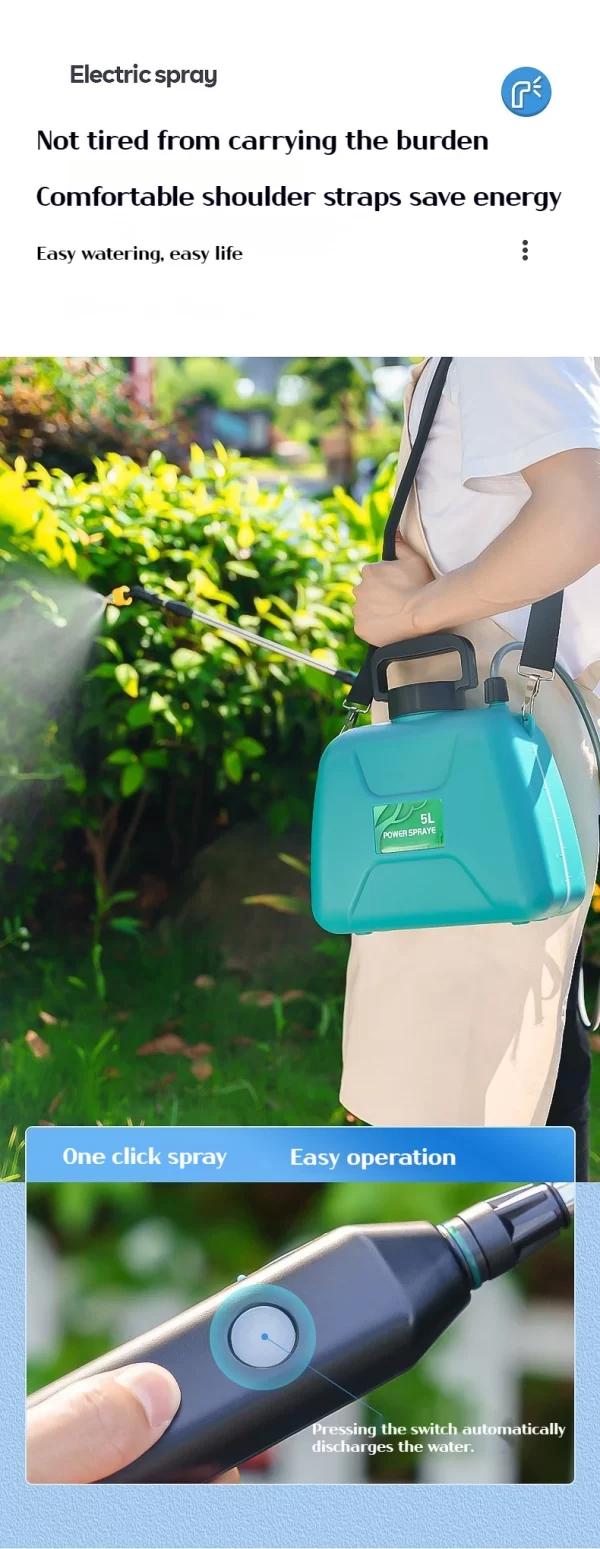Shoulder-type electric pesticide sprayer 2000mAh lithium battery comes with bucket USB charging - Image 19