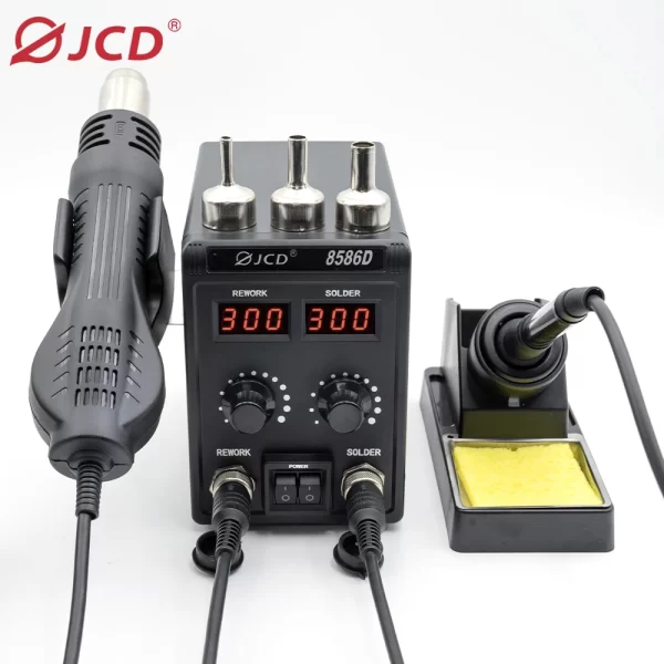 JCD 8586D Soldering Station 2 IN 1 Hot Air Gun Solder Station with 2 Digital display - Image 39