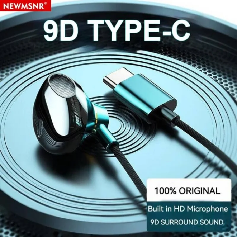 #Type C Headphones HiFi Bass Stereo Volume Control Headset With HD Mic 3.5mm Wired Earbuds For iPhone15/Samsung Galaxy Earphones - Image 2