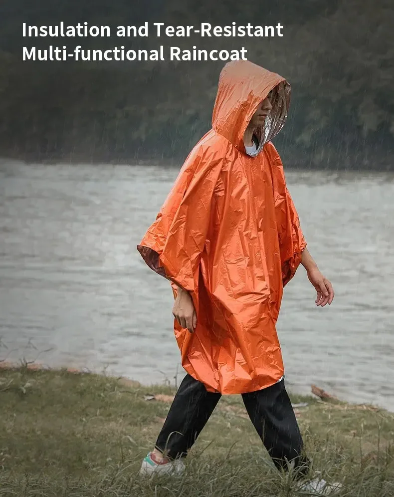 Emergency Raincoat Poncho Waterproof Rainwear Blanket Survival Camping Equipment - Image 8