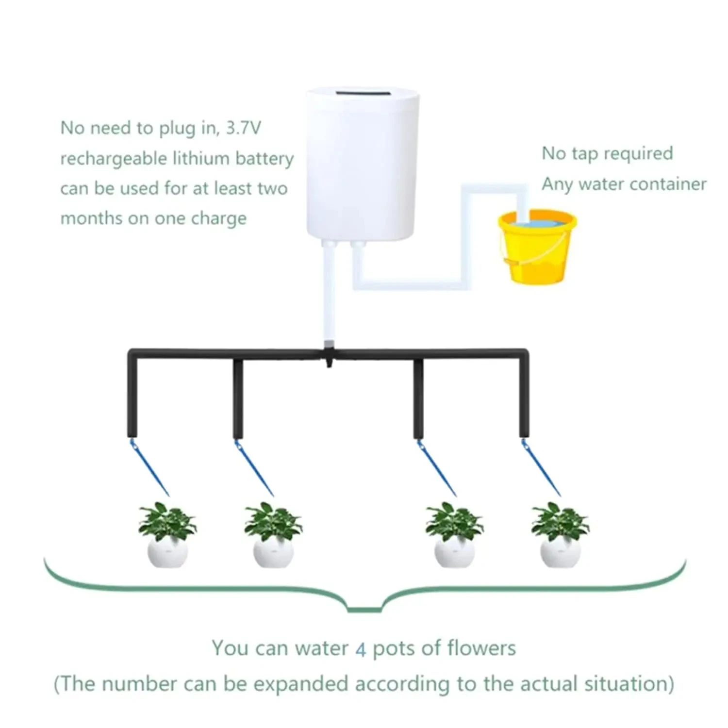 Automatic Plant Flower Watering Pump Home Sprinkler Drip Irrigation Device 2/4/8/16 Heads - Image 6