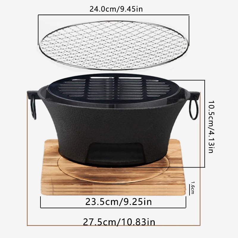 Round barbecue grill, portable camping stove, picnic barbecue party stove - Image 4