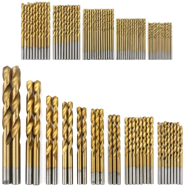 99Pcs 1.5mm - 10mm Titanium Coated Drill Bits HSS High Speed Steel Drill Bits Set - Image 7