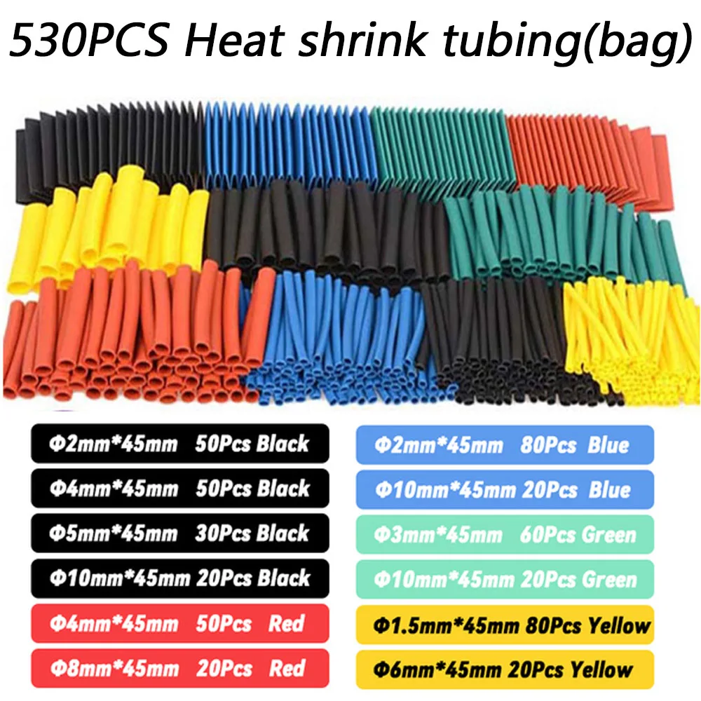 1060/530/127PCS Heat Shrink Tubing kit 2:1 Shrinkable Wire Shrinking Wrap Wire Connect Cover - Image 12