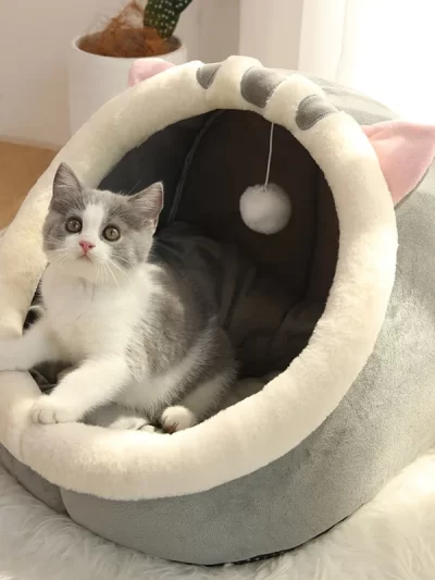 Deep Sleep Cat Bed Cartoon Pet Bed Foldable Removable Washable Pet Sleeping Bed for Small Dog Mat Bag Cave Cats Bed