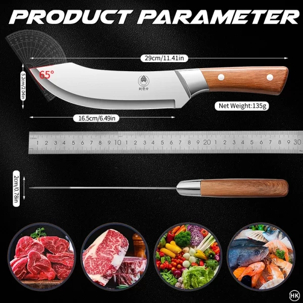 BAKULI-1PC Boning Knife, Precision Boning Knife: Stainless Steel, Ergonomic Grip - Image 5