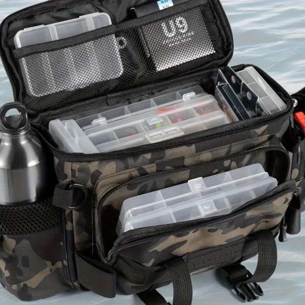 A practical fishing gear bag - canvas waist bag crossbody shoulder bag